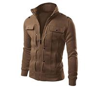 Veste Homme Mi Saison Chic Veste Sweat Homme sans Capuche Sweats Cintrée Sweatshirt Grande Taille Manteau Couleur Unie Manteaux avec Zippé Veste Décontractés Vestes Polyvalent Vêtements Sweat