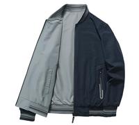 Veste Homme Mi Saison Imperméable Manteau Imperméable Randonnée, Veste décontractée homme légère coupe ajustée manches longues fermeture éclair réversible idéale maison randonnée quotidienne