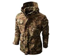 Veste Homme Militaire Mi Saison Blouson sans Capuche Col Montant Camouflage Pulls, Gilets et Sweats Poches Zippé Sweatshirts Camouflage Homme Parka Automne Hiver armée Verte M