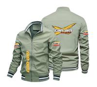 Veste Homme Printemps Été C.a.n-a.m, Blouson Aviateur avec Col Montant, Vêtements avec Poche pour Hommes, Cyclisme(Green,XL)