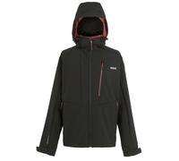 Regatta Hewitts X Veste softshell à capuche zippée pour homme, Noir Rouge Ocre, XL