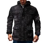 Veste Homme, Veste Mi Saison Impermeable Chantier Equipement Travail Thermique Tenue Parka Homme Mens Jacket Legere Mode Peche Kaki Treillis Photo Jardinage Equipement Militaire XL