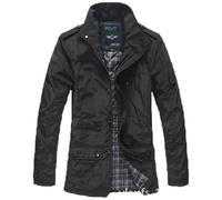 Veste Hommes uni - MOBIGARLAN - XD473A - Coupe-Vent de épaississant - Fit Grande VêTements Masculin - Noir XS