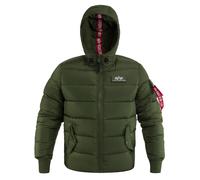 Alpha Industries Hooded Puffer Alpha Faux Down Doudoune pour homme Taille XL - Vert foncé
