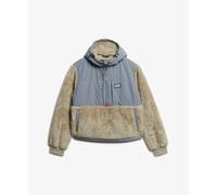 Superdry Super Soft Hybrid Half Zip Sweatshirt Beige L Femme