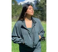 Veste impermÃ©able 1/2 Zip femme Girlfriend Collective Hummingbird Vert M