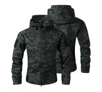 Veste imperméable à capuche avec fermeture éclair intégrale 2026, Noir , S