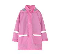 Veste imperméable à capuche légère et coupe-vent avec coutures thermocollées, veste de pluie légère et respirante pour garçons de 2 à 14 ans, rose vif