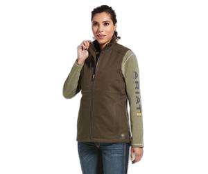 Veste imperméable à capuche sans manches femme Ariat Rebar DuraCanvas Marron M