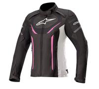 Veste imperméable Alpinestars Stella T-Jaws v3 noir blanc et fuchsia