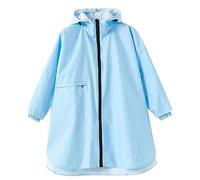 Veste imperméable animée pour fillette avec capuche complète contre les intempéries vêtement de pluie léger et pratique (Light Blue, 1-4 Years)