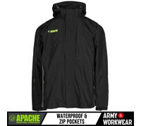 Veste Imperméable Apache Noire À Zip Poches Capuche Homme Manteau WELLAND