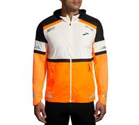 Brooks Veste Run Visible Jacket 2.0 Homme Écru/Fluoro Flash/Noir Taille 30