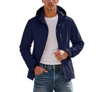 Veste Imperméable en Plein Air pour Homme Manteau De Pluie Léger, Vestes décontractées pour Hommes Coupe-Vent léger à Capuche Manteau Respirant pour activités extérieures Usage Quotidien décontracté