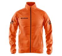 Veste imperméable enfant Givova Basico orange fluo - coupe-vent à capuche 6-8 ans