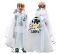 Veste Imperméable Enfant Manteau de Pluie Poncho Mignon avec Capuchon Boutons Espace arrière Extensible pour Vélo, Randonnée, Cyclisme, Voyage