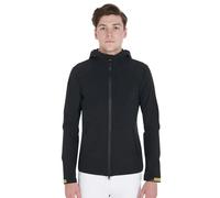 Veste imperméable équitation à capuche en tissu technique respirant Equestro Noir XS