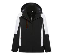 Veste Imperméable Extreme 3 en 1 Femme Manteau Respirant Veste Softshell Imperméable et Respirante Veste de Pluie Doublée avec Capuche À Manches Longues Parka de Cyclisme Veste Softshell