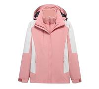 Veste Imperméable Extreme 3 en 1 Femme Manteau Respirant Veste Softshell Imperméable et Respirante Veste de Pluie Doublée avec Capuche À Manches Longues Parka de Cyclisme Veste Softshell