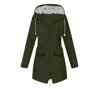 Veste Imperméable Femme Ciré Grande Taille de Pluie Blouson Beige Pliable Anti-Pluie Raincoat Mi Saison Coupe Vent Trench Coat Zip Legere Cape Vêtements Parka Manteau