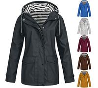 Veste Imperméable Femme Coupe-Vent Avec Poches et Doublure Zippée - Manteau De Pluie Couleur Unie Pour Extérieur