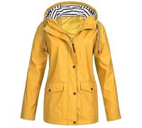Veste Imperméable Femme Coupe-Vent Avec Poches et Doublure Zippée - Manteau De Pluie Couleur Unie Pour Extérieur
