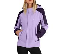 Veste Imperméable Femme Grande Taille Running Mi Saison Coupe Vent Femme Camping Contraste Couleurs Randonnée Parka Pliable Couleurs Unies Manteau Escalade Mode Saison Pluies 1#Violet léger XL