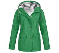 Veste Imperméable Femme Legere Mi Saison Cape de Pluie Vêtements Grande Taille Pliable Zip Manteau Parka Beige Anti-Pluie Trench Coat Ciré Coupe Vent Raincoat Blouson