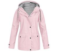 Veste Imperméable Femme Legere Mi Saison Cape de Pluie Vêtements Grande Taille Pliable Zip Manteau Parka Beige Anti-Pluie Trench Coat Ciré Coupe Vent Raincoat Blouson