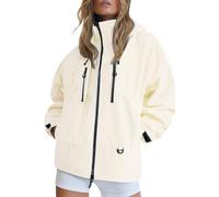 Veste Imperméable Femme Legere Veste Mi Saison Femme Trench-Coat Couleur Unie Résistant avec Fermeture Éclair Et Poches Latérale Blouson Trendy Conforts La Mode Vêtement Idéale pour Les Loisirs Top