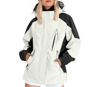 Veste Imperméable Femme Longue Coupe Vent Parka de Pluie avec Capuche Léger Manteau Mi Saison Vêtements Printemps Automne Vestes Zippé Chic Blousons d'Extérieur Camping Randonnée