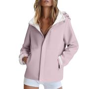 Veste Imperméable Femme Longue Coupe Vent Parka de Pluie avec Capuche Léger Manteau Mi Saison Vêtements Printemps Automne Vestes Zippé Chic Blousons d'Extérieur Camping Randonnée