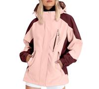 Veste Impermeable Femme Mi Saison Blouson Femme avec Capuche Bequeme Imperméable Softshell Raincoat Randonnee Grande Taille Chic Vetement De Pluie Uni Vêtements 2#Rose S