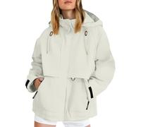 Veste Impermeable Femme Mi Saison Blouson Femme Manches Longues Elegant Raincoat Softshell Imperméable Ciré Grande Taille Bequeme Grande Taille Legere Vêtements 12#Blanc XL