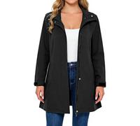Veste Impermeable Femme Mi Saison Randonnée Grande Taille Randonnee Raincoat Rains Imperméable Extérieur Respirante Uni Vetement De Pluie Waterproof Vêtements 11#Noir L