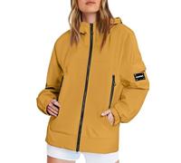 Veste Impermeable Femme Mi Saison Randonnée Respirante Elegant Raincoat Grande Taille Imperméable Chic avec Capuche Legere Rains Extérieur Vêtements 2#Jaune XXL