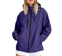 Veste Impermeable Femme Mi Saison Veste Running Femme Respirante Randonnee Imperméable Rains Raincoat Ciré avec Capuche Chic Longue Elegant Vêtements 2#Violet S