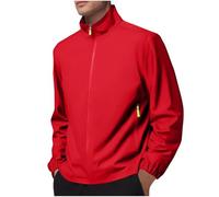 Veste Imperméable Homme Chaude Randonnée Automne Coupe Vent Tactique Casual Sport Blouson Homme Hiver Capuche Moda Softshell Securite Noël 2#Rouge XXL