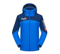 Veste Imperméable Homme, Outdoor Coupe-Vent Camping et Randonnée en Montagne pour Mass Effect N7, avec Doublure Fleece Capuche, de Ski Hivernale,Blue2-3x_l