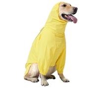 Veste imperméable pour chien avec œillet pour laisse de traction et bandes réfléchissantes - Vêtement réglable imperméable pour animaux de compagnie de taille moyenne et grande avec visibilité
