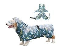 Veste imperméable pour chien - Bande de trou de corde réglable à l'épreuve de l'eau, vêtements à capuche à l'épreuve de la neige au vent, protection en plein air