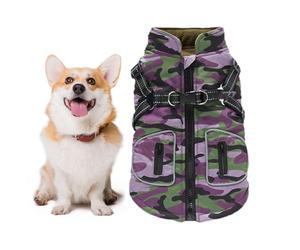 Veste imperméable pour chien - Manteau chaud d'hiver réfléchissant, harnais intégré, vêtement d'extérieur durable, équipement de sécurité réglable | Merveilleux vêtements pour animaux de compagnie de