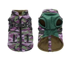 Veste imperméable pour chien, veste pour chien, veste douce pour costume par temps froid, manteau d'hiver pour chien avec fermeture éclair à l'arrière pour le camping, résistant au vent et à l'eau