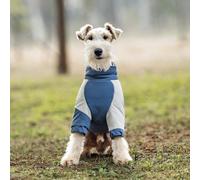 Veste imperméable pour chien - Vêtements d'hiver chauds, résistants au vent et au froid - Avec bandes réfléchissantes - Cordon de serrage réglable - Pour chiens de petite et moyenne taille (bleu