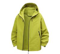 Veste imperméable pour homme avec fermeture éclair unisexe légère pour le dessin, la mode, le sport, ample, fin, pliable, manteau de pluie pour les trajets quotidiens, les jours de pluie, Vert, XXL