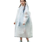 Veste imperméable surdimensionnée à manches longues avec capuche pour garçons et filles, blanc, réutilisable, veste de pluie pour école d'été (noir, 5 à 6 ans)