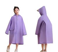 Veste imperméable surdimensionnée à manches longues avec capuche pour garçons et filles - Housse de poche réutilisable - Veste d'été légère et décontractée (violet, 12 à 14 ans)