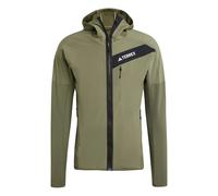 Veste à capuche adidas Terrex Techrock Wind Fleece kaki blanc - XS