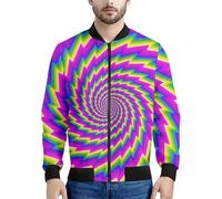 Veste imprimée en 3D Colorful Universe Hommes Femmes Sweatshirts décontractés à col Montant Motif Illusion d'optique Hauts à Manches Longues Vestes Bomber à Fermeture éclair