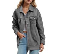 Veste Jean Femme Mi Saison Blouson Femmes Vestes Fine Manches Sport Ample Léger Coupe Chic de Ajustée Avec Poches Spring Fall Outwear